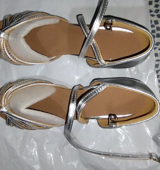 Zapatos de baile de salón plateados