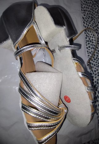 Zapatos de baile de salón plateados