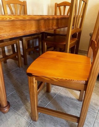 Mesa comedor madera y 6 sillas