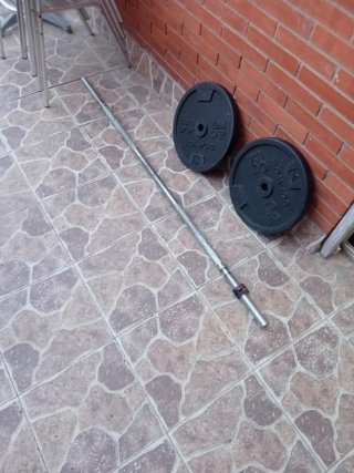 Barra de pesas con discos 20 kg