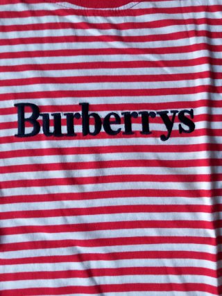 Camiseta Burberry Rayas Roja y Blanca Talla 42