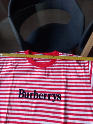 Camiseta Burberry Rayas Roja y Blanca Talla 42