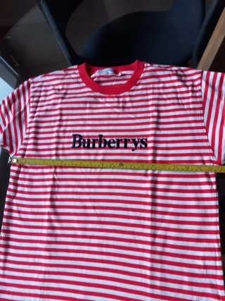 Camiseta Burberry Rayas Roja y Blanca Talla 42