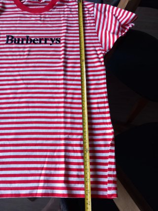 Camiseta Burberry Rayas Roja y Blanca Talla 42
