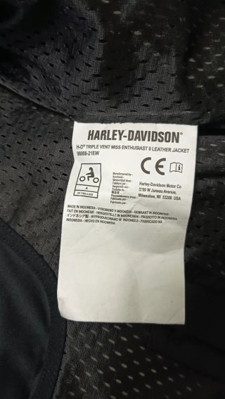 Chaqueta Moto Harley-Davidson Chica Negra/Blanca