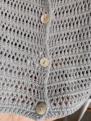 Chaqueta calada Moda Woman gris talla única