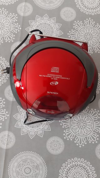Radio CD Portátil Sunstech Roja