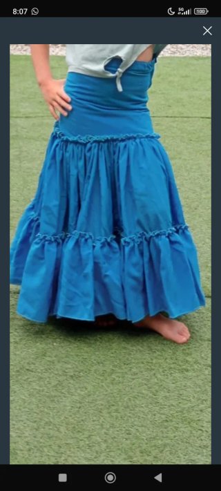 Falda flamenca niña azul 7/8 años
