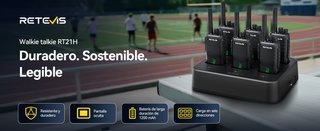Retevis RT21H Walkie-Talkie 6 uds Negro