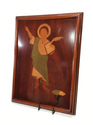 Original cuadro religioso realizado en marquetería