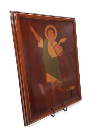 Original cuadro religioso realizado en marquetería