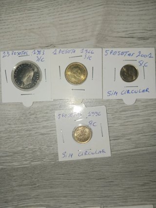 11 Monedas S/C España , euros 1999  y pesetas .