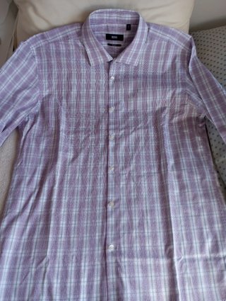Camisa Hugo Boss cuadros lila Slim Fit
