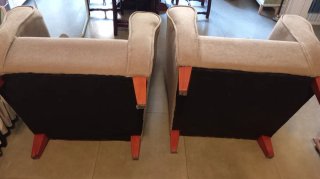 2 Butacas Orejeras Beige Tela