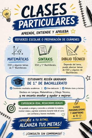 Clases de Matemáticas, Sintaxis y Dibujo técnico.