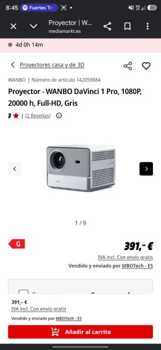 PROYECTOR WANBO DAVINCI 1 PRO (Smart TV)