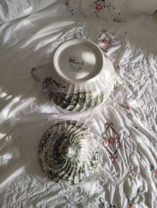 Vajilla vintage verde Johnson Brothers+Memory Lane