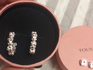 Pendientes Tous Bear Bold Aro Pequeño Plata