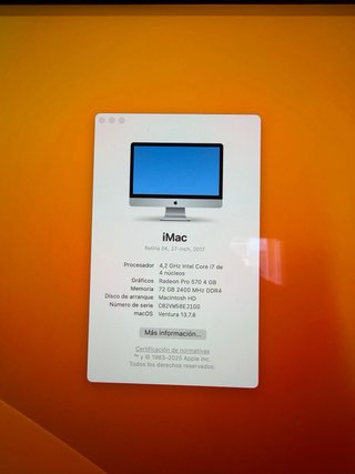 Imac 5k || 27 || 2017 || i7 || 72GB RAM || 1 TB