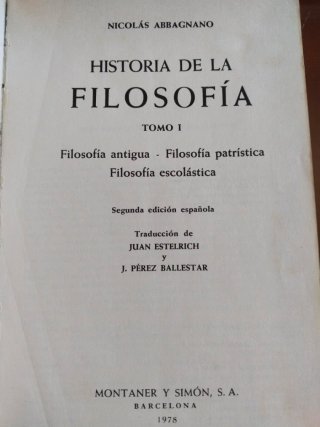 Historia de la filosofía. Vol. I