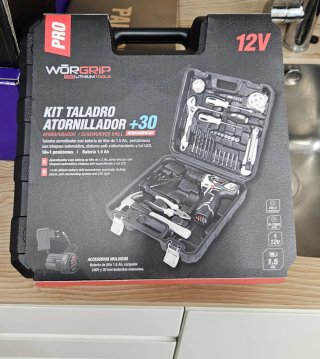 Taladro Atornillador Wörgrip 12V +30 Herramientas