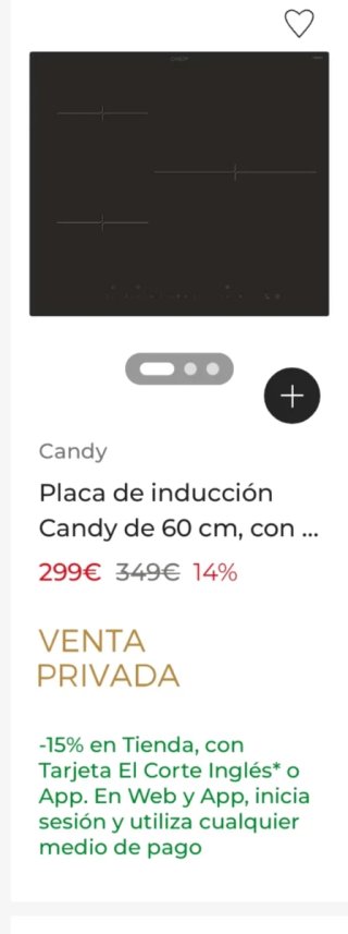 Placa de inducción Candy 3 meses uso
