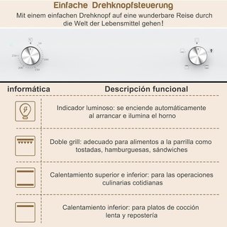 Horno empotrable multifunción de 65L blanco NUEVO