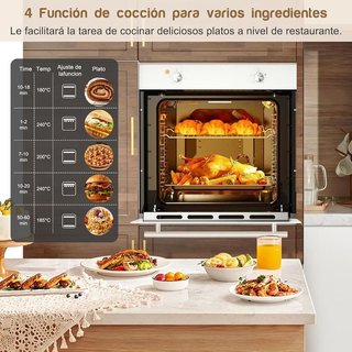Horno empotrable multifunción de 65L blanco NUEVO