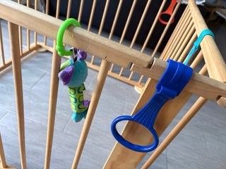 Parque de madera para bebés