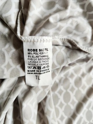 Vestido estampado marrón y blanco