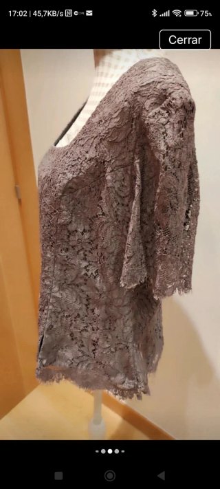 Elegante Top de Encaje Marrón