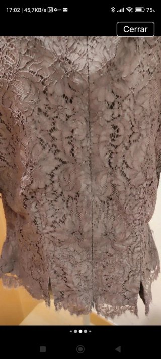 Elegante Top de Encaje Marrón