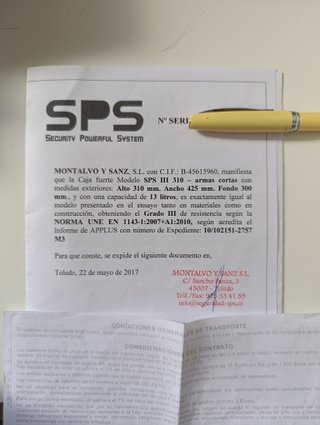 Armero Grado III SPS / Caja Fuerte
