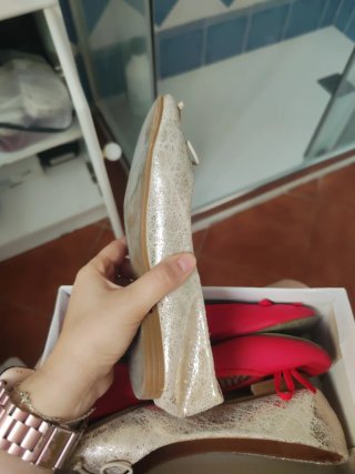 Manoletinas doradas Best Shoes talla 36
