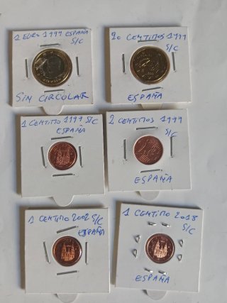 S/C . 6 Monedas España Euro  1999 sin circular.