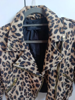 Chaqueta Biker Leopardo Zara Talla M