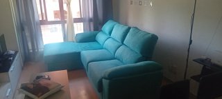 Sofá chaise longue azul turquesa
