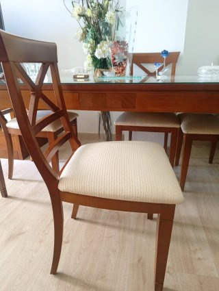Mesa de comedor extensible de roble