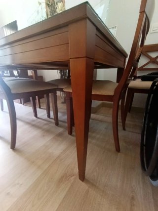 Mesa de comedor extensible de roble