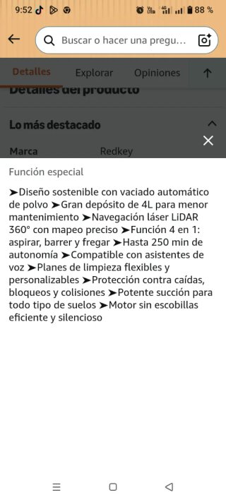 Robot Aspirador Fregador Redkey Nuevo
