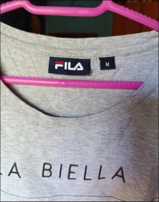 Camiseta Fila Gris Manga Larga Talla M
