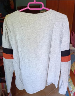 Camiseta Fila Gris Manga Larga Talla M