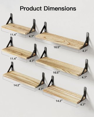 Juego de Estantes Flotantes Madera y Metal