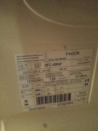 Baldas Nevera Fagor