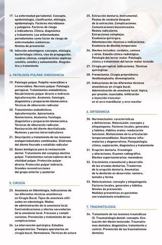Temario Oposiciones de Odontología