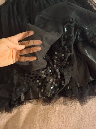 Falda tul negra lentejuelas