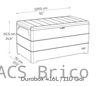 Baúl Arcón PVC 416 L Marrón - 70x129x62 cm - Duramax