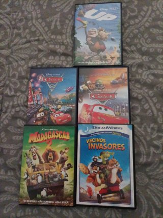 Lote 5 Películas DVD Dibujos Animados Español