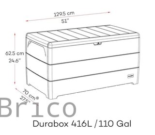 Baúl Arcón PVC 416 L Gris Oscuro - 70x129x62 cm - Duramax