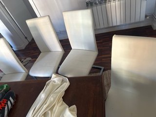 4 Sedie moderne bianche imbottite
